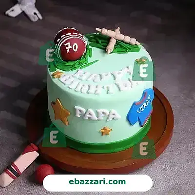 Cricket Fan Theme Birthday Cake