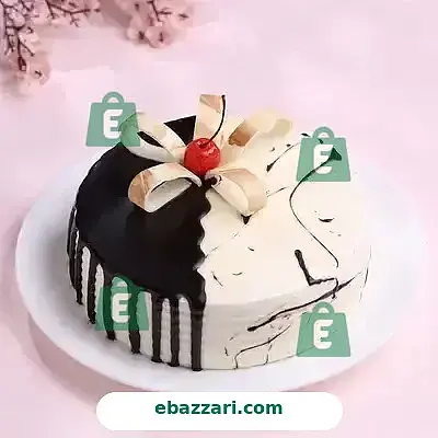 Chocolate Vanilla Half & Half Cake