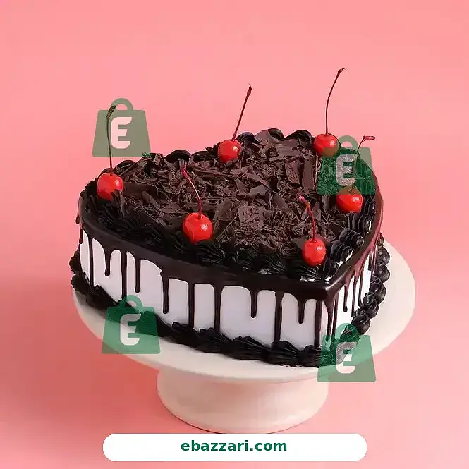 Heart Shape Chocolate Vanilla Cream Cake