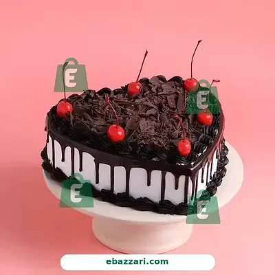 Heart Shape Chocolate Vanilla Cream Cake