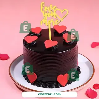 Hearts Of Love Chocolate Cake