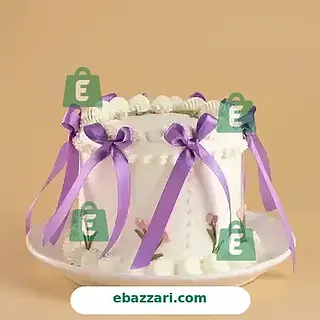 Floral Swirls Ribbon Cake