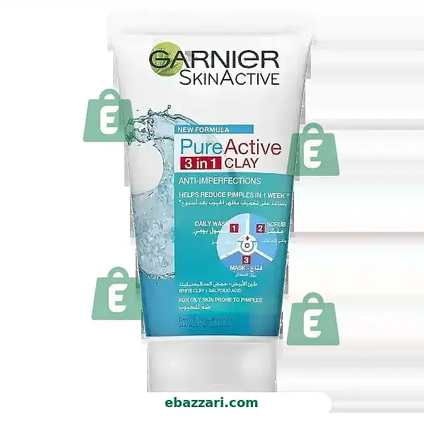 Garnier pure active 3 in 1 face wash scrub for oily skin 100ml