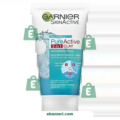 Garnier pure active 3 in 1 face wash scrub for oily skin 100ml