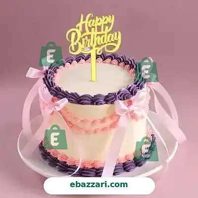 Lavender Blush Ribbon Cake