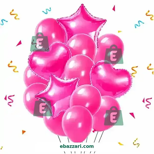 Pink Black Balloon Bouquet