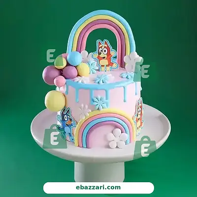 Rainbow Magic Bluey Cake