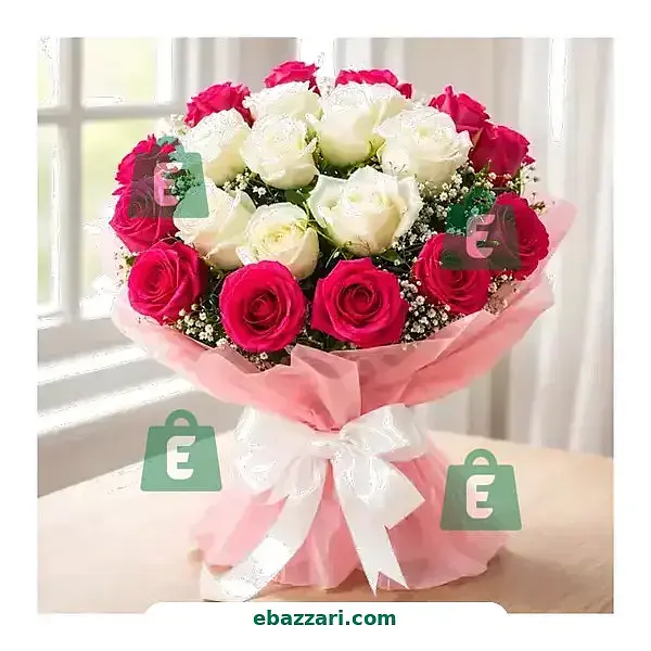 Red and White Rose Bouquet
