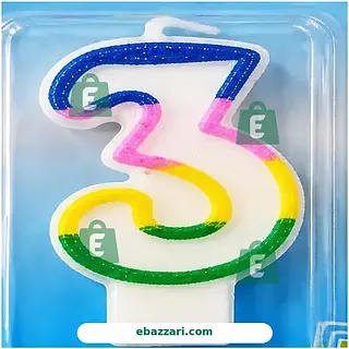 Number 3 Birthday Candle