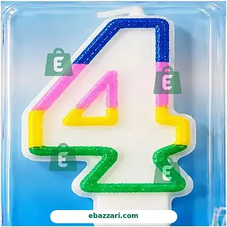 Number 4 Birthday Candle