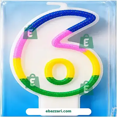Number 6 Birthday Candle
