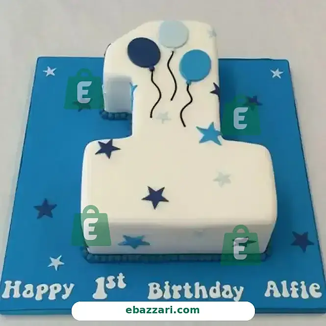 Starry Number One Cake