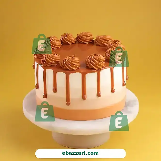 Swirly Butterscotch Drip Cake