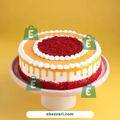Red Velvet Coffee Drip Cream Cake