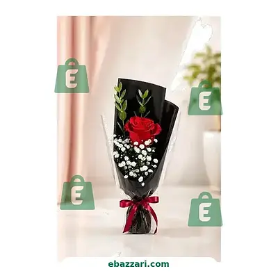 Single Red Rose Bouquet