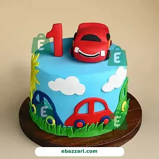 Vibrant Cars Birthday Cake