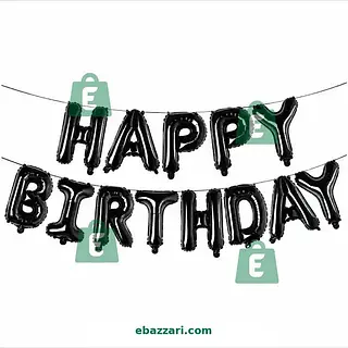 Black Happy Birthday Foil Banner