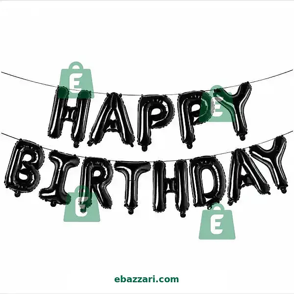 Black Happy Birthday Foil Banner