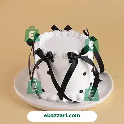 Black N White Ribbon Cake